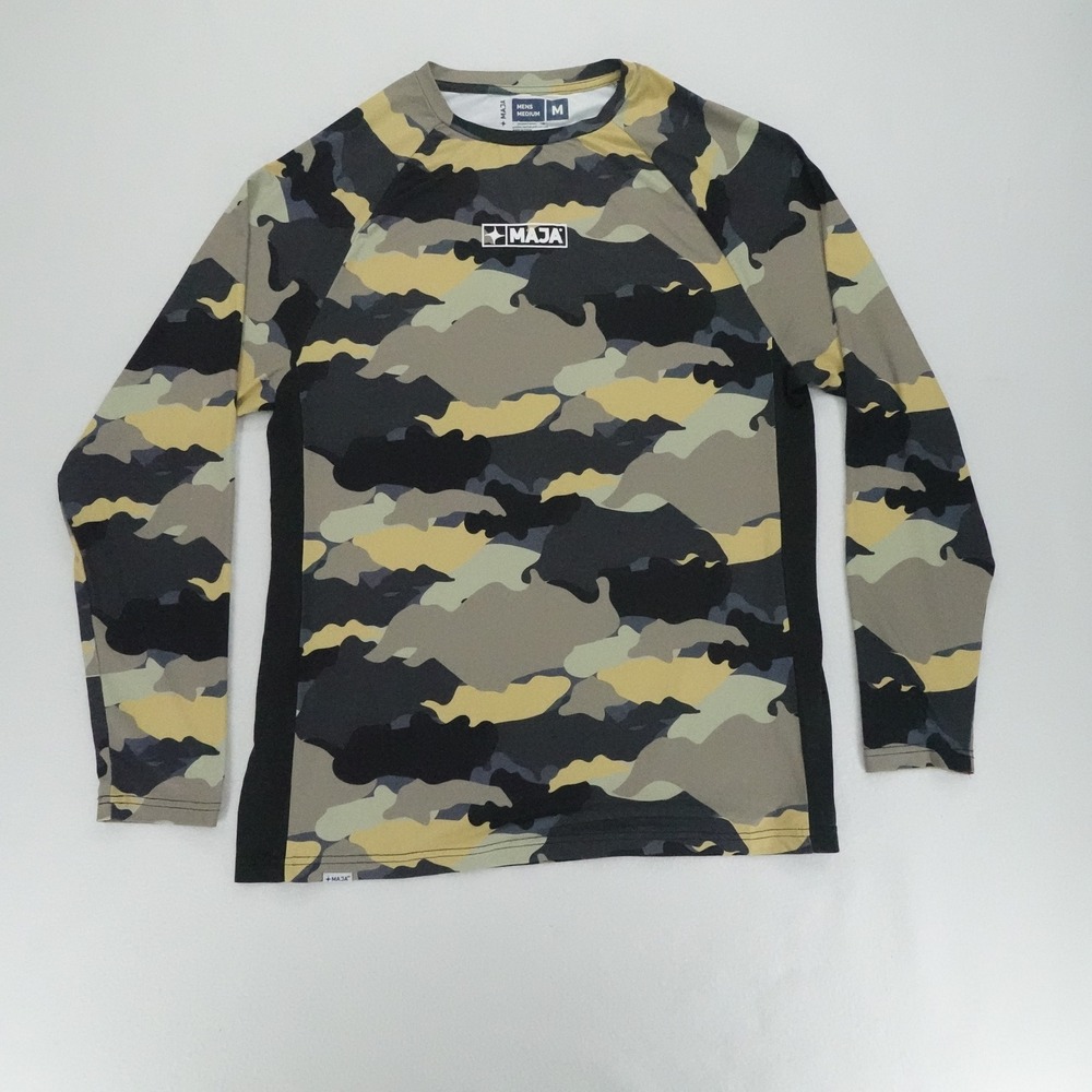 MAJA Rash Guard Mens Medium Camo Long Sleeve Athletic Performance Shirt
